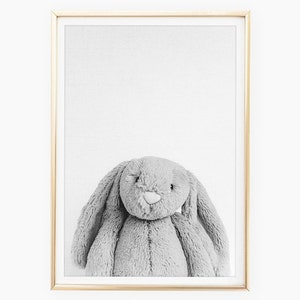 Bunny Prints, Woodland Nursery Art, Rabbit Wall Decor, Black and White Baby Animal Print, Printable Bunny, Playroom Print, Digital Download