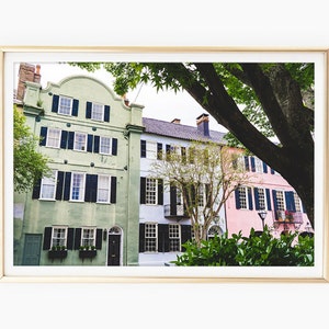 Charleston Prints Download, Rainbow Row, Charleston SC, Charleston Art Print, South Carolina Art, Travel Photography, Travel Poster Art