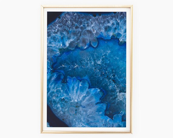 Blue Agate Print Download Quartz Photos Turquoise Decor Etsy