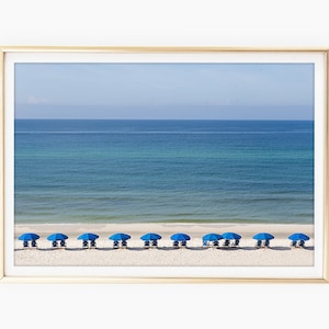 Impressions de chaise de plage, photographie de plage, art de la Floride, grande affiche imprimable, art mural plage imprimable, impression côtière, océan bleu turquoise