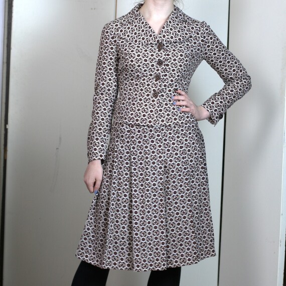 Vintage original 1970s does 1940s two piece skirt
