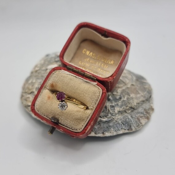 Vintage - Antique - ruby and diamond ring - engag… - image 8
