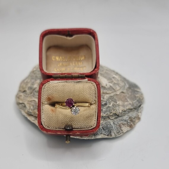 Vintage - Antique - ruby and diamond ring - engag… - image 6