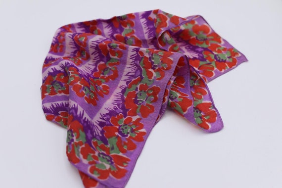 Vintage 1930s silk rayon pocket square