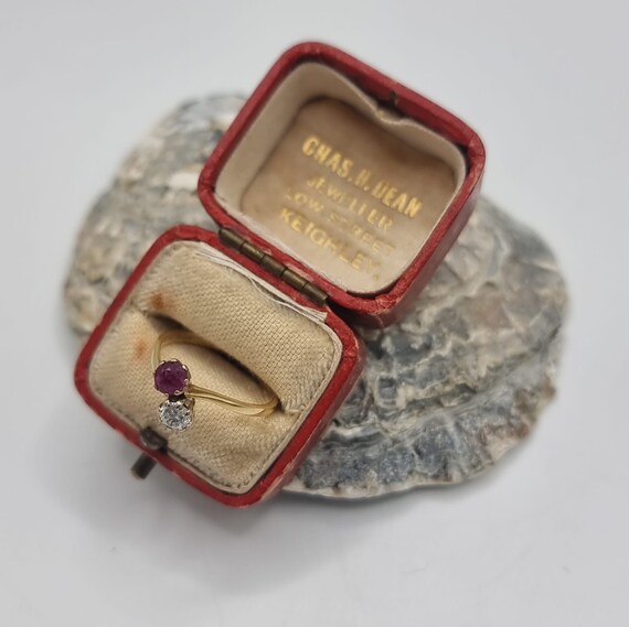 Vintage - Antique - ruby and diamond ring - engag… - image 7