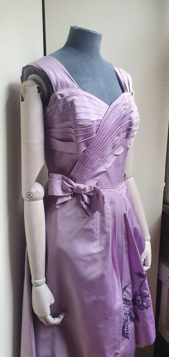 Vintage 1950s Lilac party evening dress.