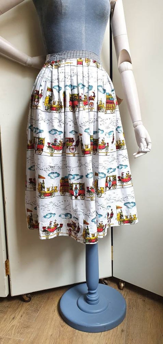 Original 1950s novelty print skirt