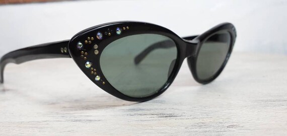 Original 1950s sunglasses black rhinestones
