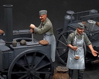 Painted Miniatures - German Field Kitchen Scale 1:35, With Figures