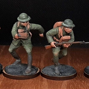 Painted Miniatures - US Infantry In Gas Masks (1918), 4 Figures Scale 1:35