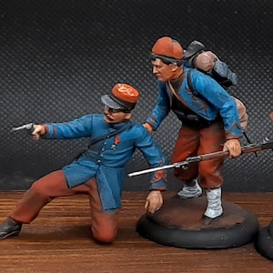 Painted Miniatures - French Zouaves (1914), 4 Figures Scale 1:35