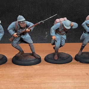 Painted Miniatures - French Infantry (1916), 4 Figures Scale 1/35