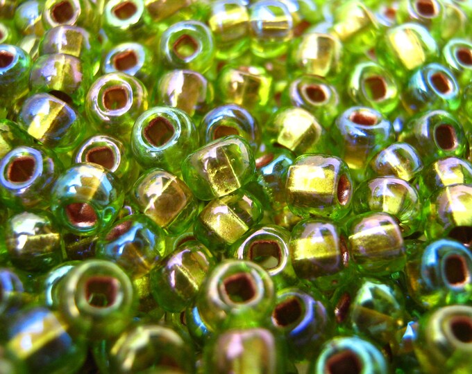 6/0 Czech seed bead in the color copper lined /Olivine