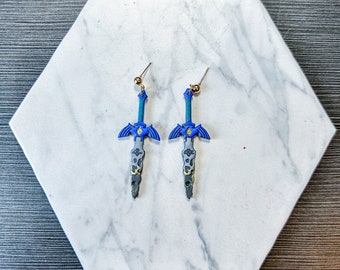 Decayed Master Sword | polymer clay earrings