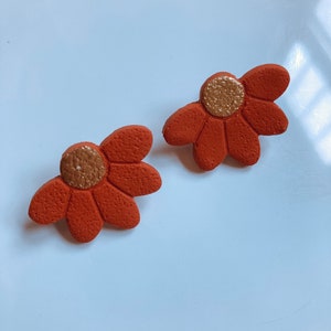 TERRACOTTA FLOWERS | polymer clay earrings
