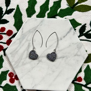 Sparkly hearts | polymer clay earrings