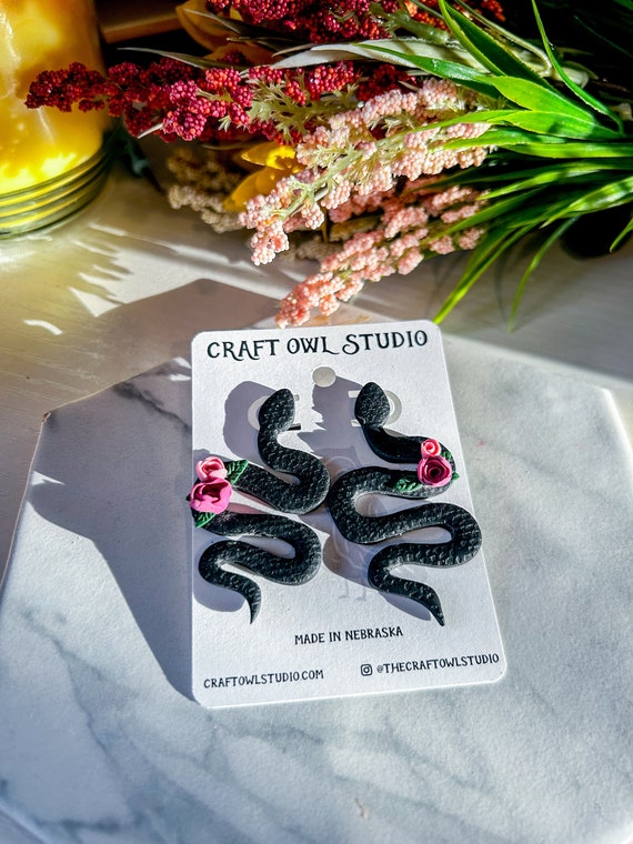 Owls with Pink Flowers Earringsq Owls with Pink Flowers Earringsq