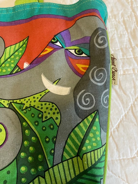 Retired Laurel Burch Jungle Elephants tote - image 4