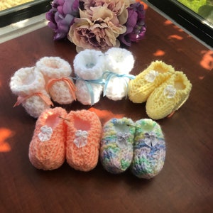 Newborn Handmade Crochet  Baby Booties
