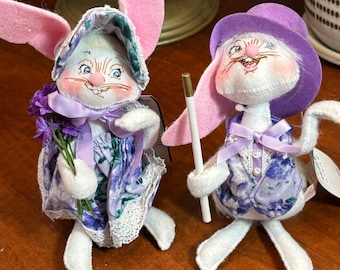 Vintage Spring Easter Bunnies by Annalee Mobilitee Dolls