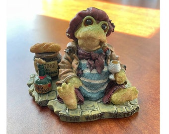 The Wine Taster toad By Boyds Bears n Friends -Wee Folkstone Ribbit & Co