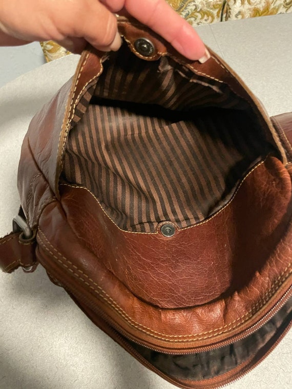 Jack Georges Slim Leather Crossbody w/zippered fr… - image 7