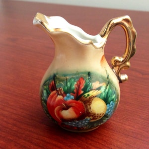 Vintage Enesco hand painted miniature pitcher