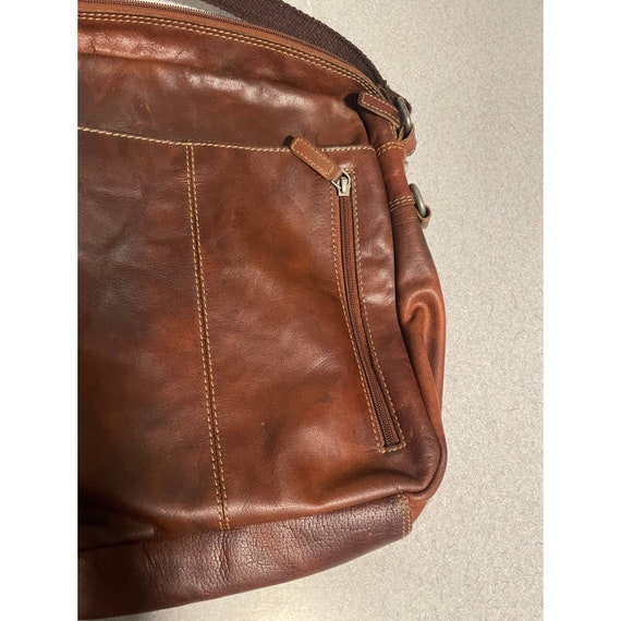Jack Georges Slim Leather Crossbody w/zippered fr… - image 3