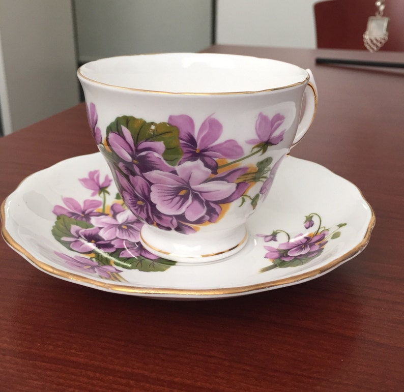 Vintage Royal Vale Violet Tea Cup and Saucer Set Etsy Australia