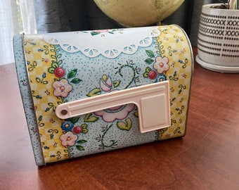 Retired Mary Engelbreit Floral Mailbox Storage tin