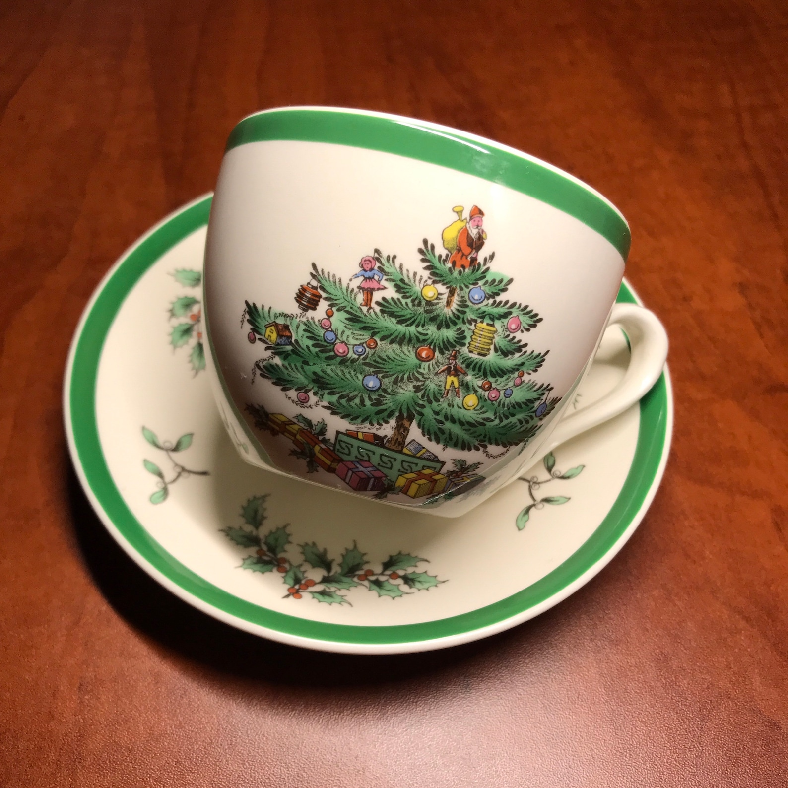 Spode Christmas Tree Tea Cup and Saucer Set Etsy