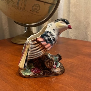 Hand painted bird planter made in Japan