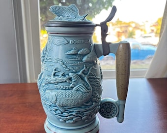 Vintage Collectible 1990 Fishing Stein Avon