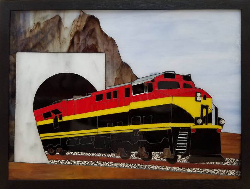 Custom Stained Glass Freight Train Etsy.de