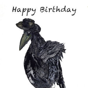 TARJETA DE FELICITACIÓN - Cuervo y Escarabajo - cumpleaños