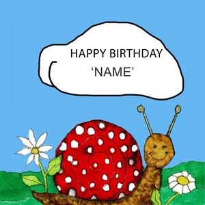 CARTE DE VUX - Escargot souriant - Joyeux anniversaire