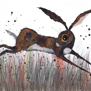 GRUSSKARTE - Laufender Hase