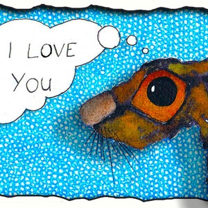 Carte de voeux - lièvre - I LOVE YOU