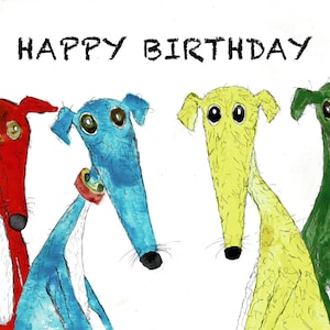 TARJETA DE FELICITACIÓN - Feliz Cumpleaños - Galgos