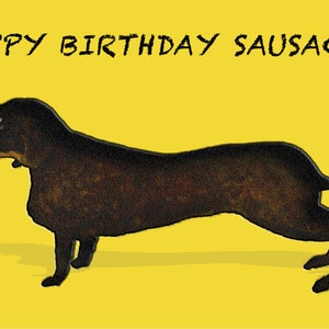 TARJETA DE FELICITACIÓN - Feliz Cumpleaños - Perro Salchicha