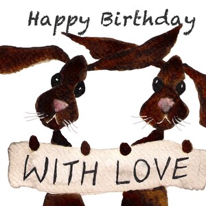 GRUSSKARTE - 'With Love' - alles Gute zum Geburtstag