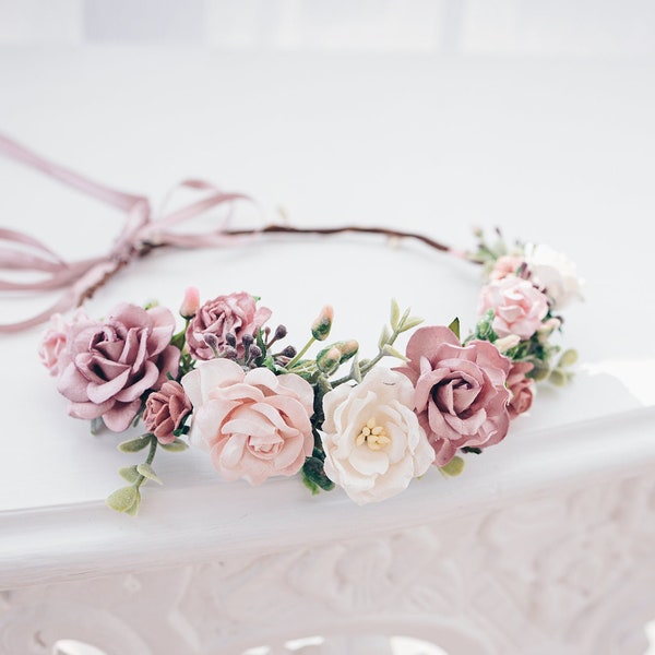dusty pink headpiece