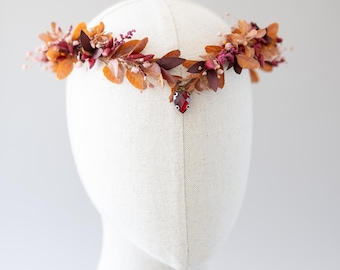Elf Tiara, Elven Forest Headpiece, Fairy Crown, Wedding Flower Crown, Woodland Tiara, Renaissance Festival & Fantasy Crown - autumn leaves