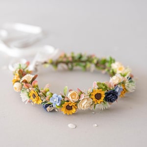 帽子 Meadow Flower crown Meadow Flower Hair Crown Bridal Accessories Lavender and