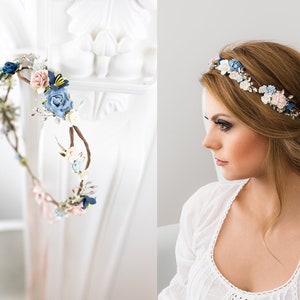Braut Blumenkranz Boho Hochzeit Blumen Haarschmuck Kranz Haarkranz Hochzeit Oktoberfest Dirndl Blumenkrone Kopfschmuck Blüten Fotoshooting