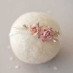 Boho Baby Headband with Dried Flowers | Newborn Photography Prop | Baby Flower Crown | Baby Girl Headband | Toddler Floral Headband