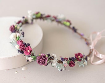 Lurrose Blumen-Haarbänder Set – 5 Stück In Rot, Blau, Weiß, Rosa & Gelb Für Festivals, Hochzeiten & Fotos