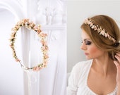 FOLANDO Blumenkränze Für Haar - 2er Set In Weiß & Rosa | Perfekt Für Hochzeiten & Feste