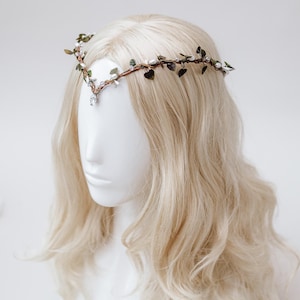 Elven Forest Headpiece - Elf Tiara Fairy Crown - Wedding Flower Crown - Woodland Tiara - Renaissance Festival and Fantasy Crown
