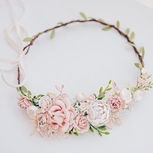 Flower Crown Baby&#39;s Breath, Bridal headpiece, Hair Wreath, Fairy Crown,Wedding Hair Accessories Headband in  ivory, blush, pale pink